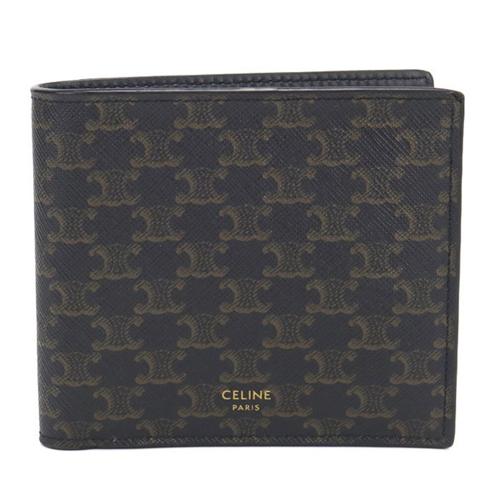 CELINE Bifold Wallet 10C872BQB.38NO Triomphe Canvas Men's Black